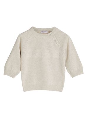 Brunello Cucinelli Kids fine-knit cotton sweatshirt - Neutrals
