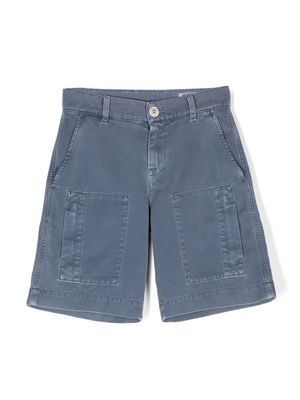 Brunello Cucinelli Kids fitted-waist cotton shorts - Blue