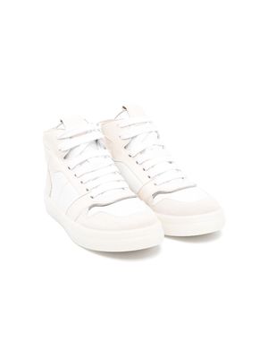 Brunello Cucinelli Kids hi-top leather sneakers - White