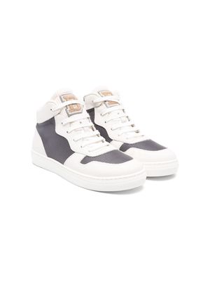 Brunello Cucinelli Kids high-top leather sneakers - White