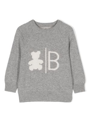 Brunello Cucinelli Kids intarsia-knit cashmere jumper - Grey
