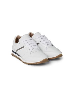 Brunello Cucinelli Kids lace-up leather sneakers - White