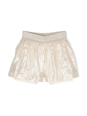 Brunello Cucinelli Kids lamé cotton shorts - Neutrals