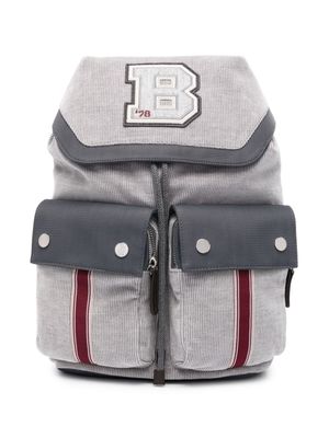 Brunello Cucinelli Kids logo-patch backpack - Grey