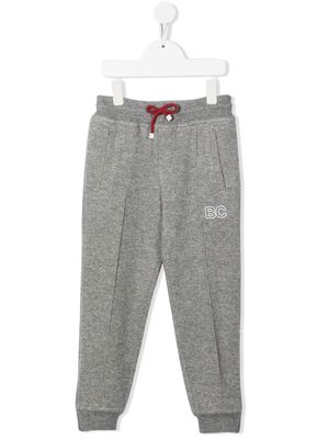 Brunello Cucinelli Kids logo-print cashmere trousers - Grey