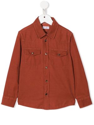 Brunello Cucinelli Kids long-sleeve cotton shirt - Red