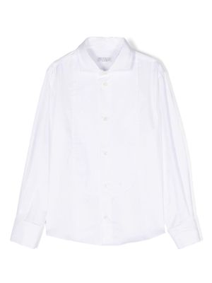 Brunello Cucinelli Kids long-sleeve cotton shirt - White