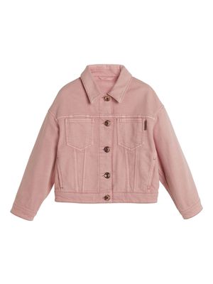 Brunello Cucinelli Kids long-sleeve denim jacket - Pink