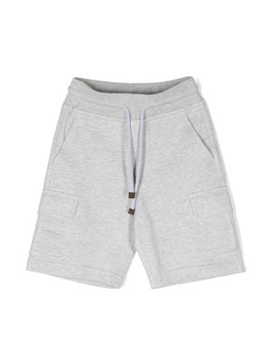 Brunello Cucinelli Kids melange cargo-pocket shorts - Grey