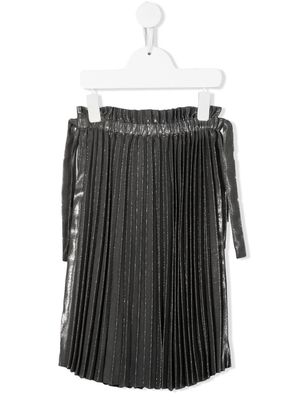 Brunello Cucinelli Kids metallic pleated skirt - Grey