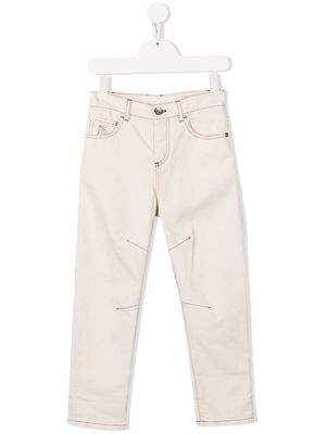 Brunello Cucinelli Kids mid-rise straight jeans - Neutrals