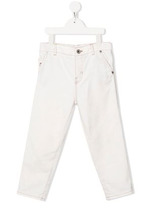 Brunello Cucinelli Kids mid-rise straight jeans - White