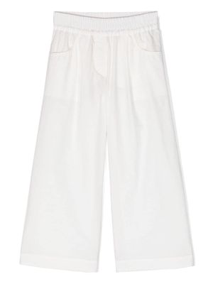 Brunello Cucinelli Kids mid-rise straight-leg trousers - White