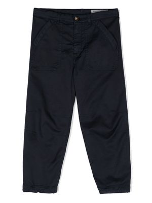 Brunello Cucinelli Kids mid-rise tapered trousers - Blue