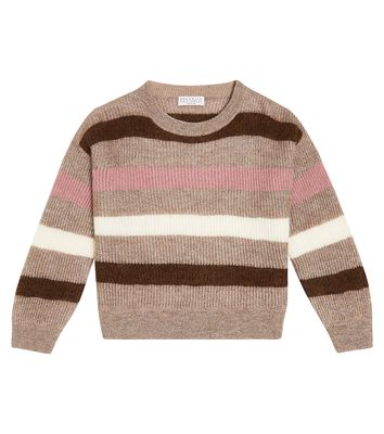 Brunello Cucinelli Kids Mohair-blend striped sweater