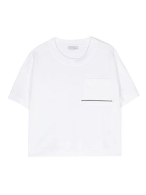 Brunello Cucinelli Kids Monili-chain cotton T-shirt - White