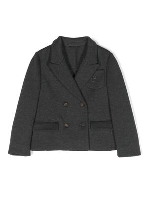 Brunello Cucinelli Kids notched-lapels double-breasted blazer - Grey