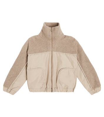Brunello Cucinelli Kids Paneled cashmere-blend jacket