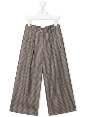 Brunello Cucinelli Kids plaid-check print trousers - Brown