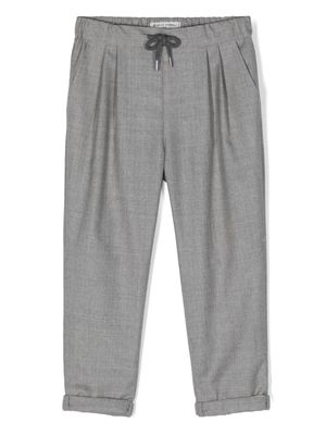 Brunello Cucinelli Kids pleat-detail tailored trousers - Grey