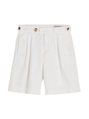 Brunello Cucinelli Kids pleated Bermuda shorts - White