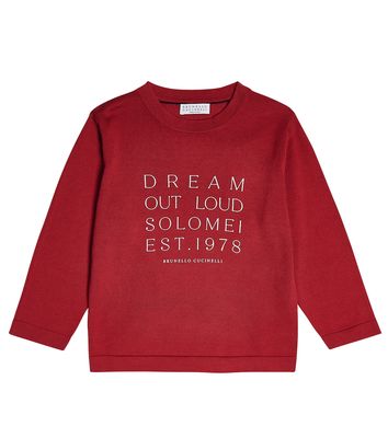 Brunello Cucinelli Kids Printed cotton jersey sweater