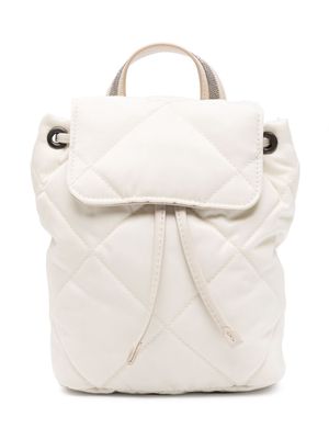 Brunello Cucinelli Kids quilted foldover-top backpack - Neutrals
