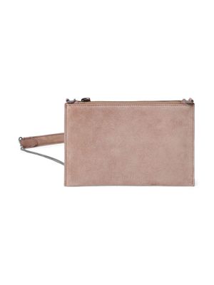 Brunello Cucinelli Kids rectangle-shape leather bag - Pink