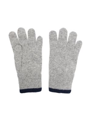 Brunello Cucinelli Kids ribbed cashmere gloves - Grey