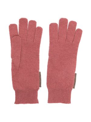 Brunello Cucinelli Kids ribbed cashmere gloves - Pink