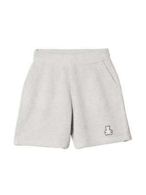 Brunello Cucinelli Kids ribbed-knit cotton shorts - Grey