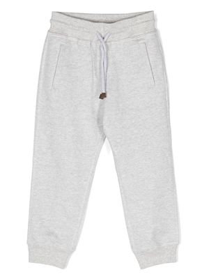 Brunello Cucinelli Kids ribbed-waistband drawstring track pants - Grey