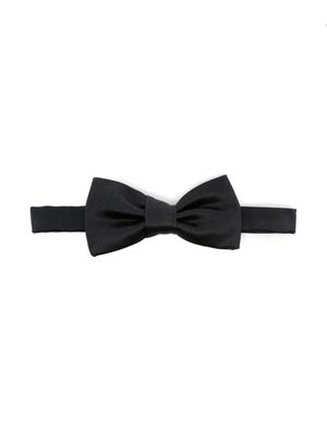 Brunello Cucinelli Kids satin silk-blend bow tie - Black