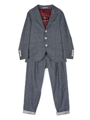 Brunello Cucinelli Kids single-breasted two-piece suit - Blue