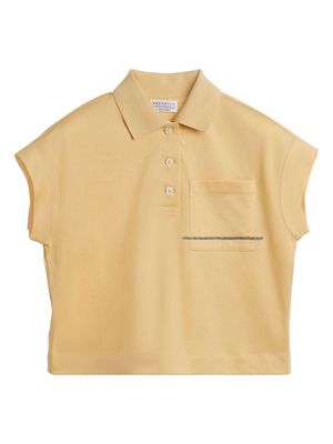 Brunello Cucinelli Kids sleeveless cotton polo shirt - Yellow
