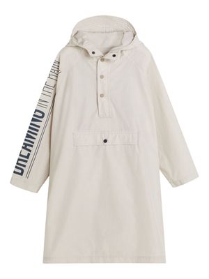 Brunello Cucinelli Kids slogan-print hooded raincoat - Neutrals