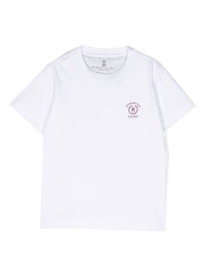 Brunello Cucinelli Kids Solomei logo-print cotton T-shirt - White