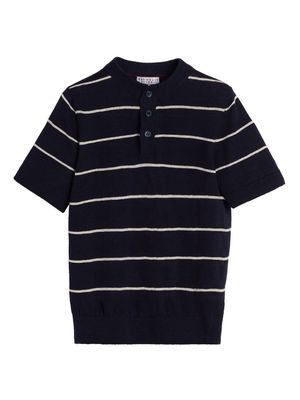 Brunello Cucinelli Kids stripe-print polo shirt - Blue
