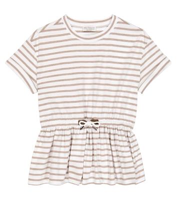 Brunello Cucinelli Kids Striped cotton jersey T-shirt
