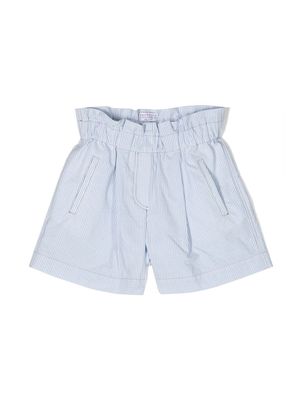Brunello Cucinelli Kids striped cotton shorts - Blue