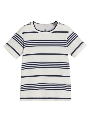 Brunello Cucinelli Kids striped cotton T-shirt - White