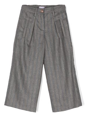 Brunello Cucinelli Kids striped straight-leg trousers - Grey