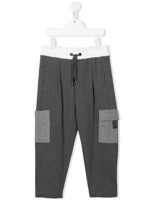 Brunello Cucinelli Kids tapered leg cargo trousers - Grey