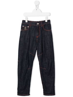 Brunello Cucinelli Kids tapered leg jeans - Blue