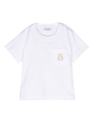 Brunello Cucinelli Kids Teddy Bear cotton T-Shirt - White