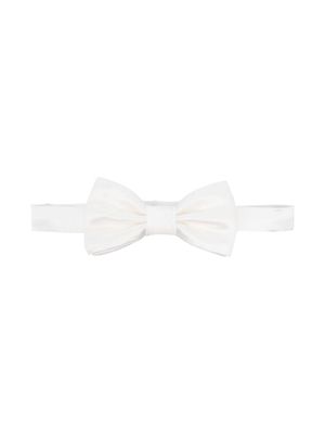 Brunello Cucinelli Kids touch-strap satin bow tie - White