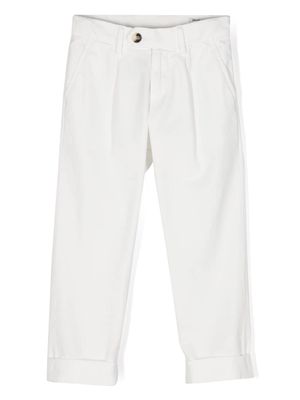 Brunello Cucinelli Kids twill straight-leg trousers - White