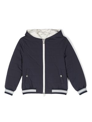 Brunello Cucinelli Kids zip-up padded jacket - Blue