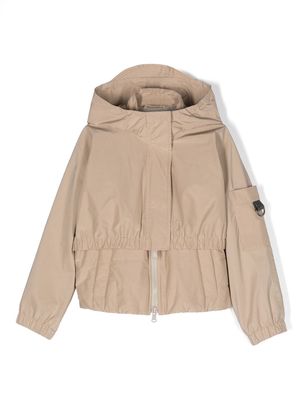 Brunello Cucinelli Kids zip-up padded jacket - Brown