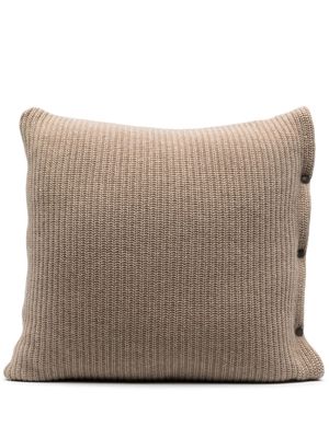 Brunello Cucinelli knitted cashmere cushion - Brown